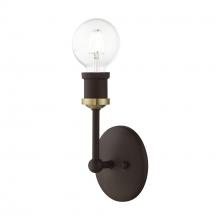 Livex Lighting 14429-07 - 1 Light Bronze with Antique Brass Accents ADA Vanity Sconce