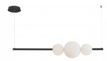 Abra Lighting 10024PN-BL-ORB - Linear Bar Pendant with Up-Down Illumination with 3 Opal Glass Orb&#39;s