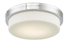 Abra Lighting 30015FM-CH-Step - 13&#34; Stepped Opal Glass Flushmount with High Output Dimmable LED