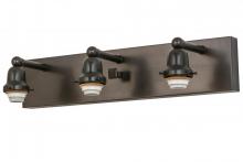 Meyda Blue 156845 - 24"W Craftsman Brown on Brass 3 LT Vanity Hardware