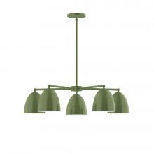 Montclair Light Works CHC417-22-L10 - 5-Light J-Series Chandelier, Fern Green