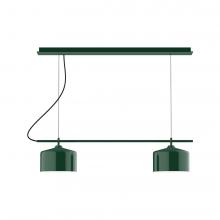 Montclair Light Works CHAX445-42-C21-L12 - 3-Light Linear Axis LED Chandelier with White SJT Cord, Forest Green