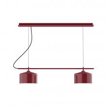 Montclair Light Works CHAX445-55-C21-L12 - 3-Light Linear Axis LED Chandelier with White SJT Cord, Barn Red