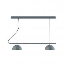 Montclair Light Works CHDX445-40-C21-L12 - 3-Light Linear Axis LED Chandelier with White SJT Cord, Slate Gray