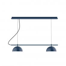 Montclair Light Works CHDX445-50-C21-L12 - 3-Light Linear Axis LED Chandelier with White SJT Cord, Navy