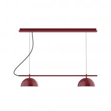 Montclair Light Works CHDX445-55-C21-L12 - 3-Light Linear Axis LED Chandelier with White SJT Cord, Barn Red
