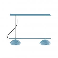 Montclair Light Works CHEX445-54-L12 - 2-Light Linear Axis LED Chandelier, Light Blue