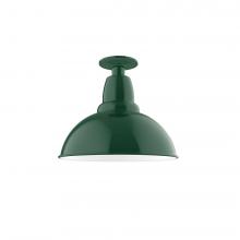 Montclair Light Works FMB106-42-W12 - 12&#34; Cafe Flush Mount Light with wire grill in Forest Green