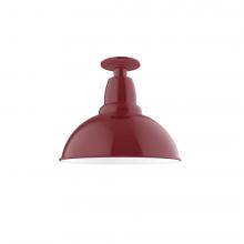 Montclair Light Works FMB106-55 - 12&#34; Cafe Flush Mount Light in Barn Red