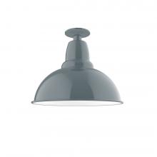 Montclair Light Works FMB107-40-W14-L13 - 14&#34; Cafe LED Flush Mount Light with wire grill in Slate Gray