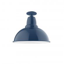 Montclair Light Works FMB107-50-W14-L13 - 14&#34; Cafe LED Flush Mount Light with wire grill in Navy