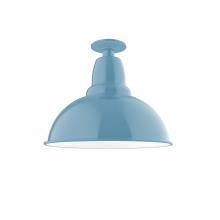 Montclair Light Works FMB107-54-W14-L13 - 14&#34; Cafe LED Flush Mount Light with wire grill in Light Blue