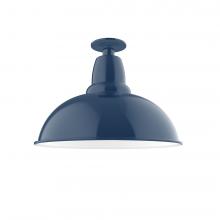 Montclair Light Works FMB108-50-W16-L13 - 16&#34; Cafe LED Flush Mount Light with wire grill in Navy