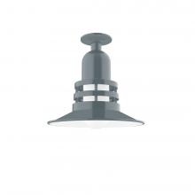 Montclair Light Works FMB148-40-G07 - Atomic 12&#34; Flush Mount Light with Frosted Glass in Slate Gray