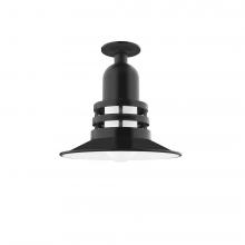 Montclair Light Works FMB148-41-G07 - Atomic 12&#34; Flush Mount Light with Frosted Glass in Black