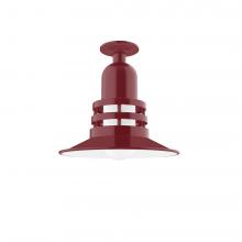 Montclair Light Works FMB148-55 - Atomic 12&#34; Flush Mount Light in Barn Red