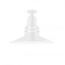 Montclair Light Works FMB149-44-G07 - Atomic 16&#34; Flush Mount Light with Frosted Glass in White