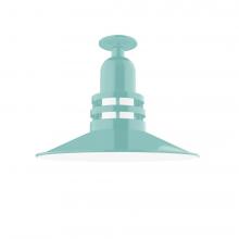 Montclair Light Works FMB149-48-G07 - Atomic 16&#34; Flush Mount Light with Frosted Glass in Sea Green