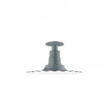 Montclair Light Works FMB158-40 - 12&#34; Radial shade, Flush Mount Light ceiling light, Slate Gray