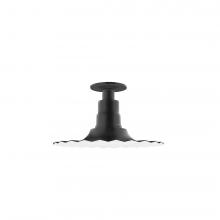 Montclair Light Works FMB158-41 - 12&#34; Radial shade, Flush Mount Light ceiling light, Black