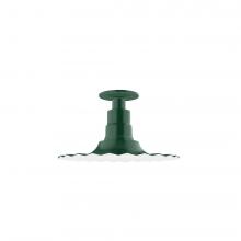 Montclair Light Works FMB158-42 - 12&#34; Radial shade, Flush Mount Light ceiling light, Forest Green