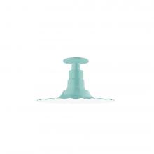 Montclair Light Works FMB158-48 - 12&#34; Radial shade, Flush Mount Light ceiling light, Sea Green