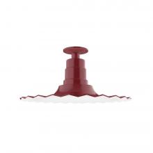 Montclair Light Works FMB159-55 - 16&#34; Radial shade, Flush Mount Light ceiling light, Barn Red