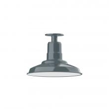 Montclair Light Works FMB182-40-L12 - 12&#34; Warehouse shade, LED Flush Mount ceiling light, Slate Gray