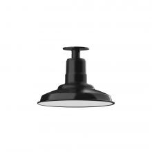 Montclair Light Works FMB182-41-L12 - 12&#34; Warehouse shade, LED Flush Mount ceiling light, Black