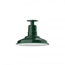 Montclair Light Works FMB182-42-L12 - 12&#34; Warehouse shade, LED Flush Mount ceiling light, Forest Green