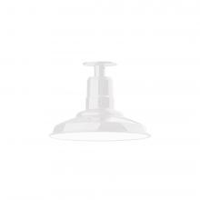 Montclair Light Works FMB182-44-L12 - 12&#34; Warehouse shade, LED Flush Mount ceiling light, White