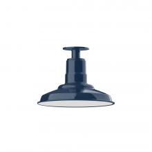 Montclair Light Works FMB182-50-L12 - 12&#34; Warehouse shade, LED Flush Mount ceiling light, Navy