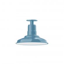 Montclair Light Works FMB182-54-L12 - 12&#34; Warehouse shade, LED Flush Mount ceiling light, Light Blue