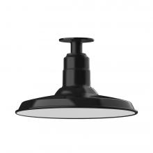 Montclair Light Works FMB183-41-W14-L13 - 14&#34; Warehouse shade, LED Flush Mount ceiling light with wire grill, Black