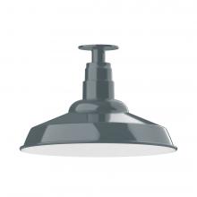 Montclair Light Works FMB184-40-W16-L13 - 16&#34; Warehouse shade, LED Flush Mount ceiling light with wire grill, Slate Gray