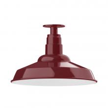 Montclair Light Works FMB184-55-W16-L13 - 16&#34; Warehouse shade, LED Flush Mount ceiling light with wire grill, Barn Red