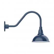 Montclair Light Works GNA105-50-W08-L10 - 8&#34; Cafe shade, LED Gooseneck Wall mount with wire grill, Navy