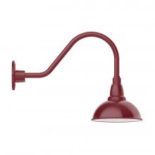 Montclair Light Works GNA105-55-W08-L10 - 8&#34; Cafe shade, LED Gooseneck Wall mount with wire grill, Barn Red