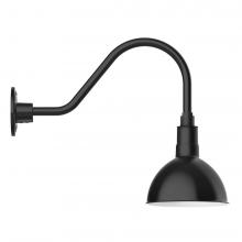 Montclair Light Works GNA114-41-L10 - 8&#34; Deep Bowl shade, LED Gooseneck Wall mount, Black