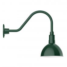 Montclair Light Works GNA114-42-L10 - 8&#34; Deep Bowl shade, LED Gooseneck Wall mount, Forest Green