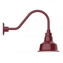 Montclair Light Works GNA180-55-L10 - 8&#34; Warehouse shade, LED Gooseneck Wall mount, Barn Red