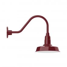 Montclair Light Works GNA181-55-L12 - 10&#34; Warehouse shade, LED Gooseneck Wall mount, Barn Red