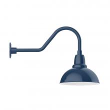 Montclair Light Works GNB106-50-L12 - 12&#34; Cafe shade, LED Gooseneck Wall mount, Navy