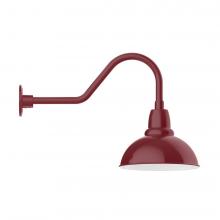 Montclair Light Works GNB106-55-L12 - 12&#34; Cafe shade, LED Gooseneck Wall mount, Barn Red