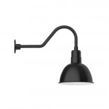 Montclair Light Works GNB116-41-L12 - 12&#34; Deep Bowl shade, LED Gooseneck Wall mount, Black