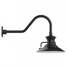 Montclair Light Works GNB142-41-L12 - 12&#34; Homestead shade, LED Gooseneck Wall mount, Black