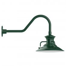 Montclair Light Works GNB142-42-L12 - 12&#34; Homestead shade, LED Gooseneck Wall mount, Forest Green