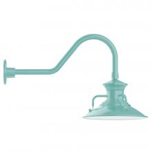 Montclair Light Works GNB142-48-L12 - 12&#34; Homestead shade, LED Gooseneck Wall mount, Sea Green