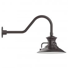 Montclair Light Works GNB142-51-B01-L12 - 12&#34; Homestead shade, LED Gooseneck Wall mount, decorative canopy cover, Architectural Bronze