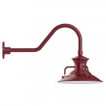 Montclair Light Works GNB142-55-B01-L12 - 12&#34; Homestead shade, LED Gooseneck Wall mount, decorative canopy cover, Barn Red